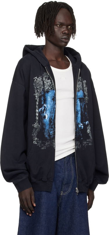 Sweatshirt VETEMENTS VETEMENTS Cradle of Filth Oversized Zip-Up Hoodie Sort | UCF76ZU800B, 1
