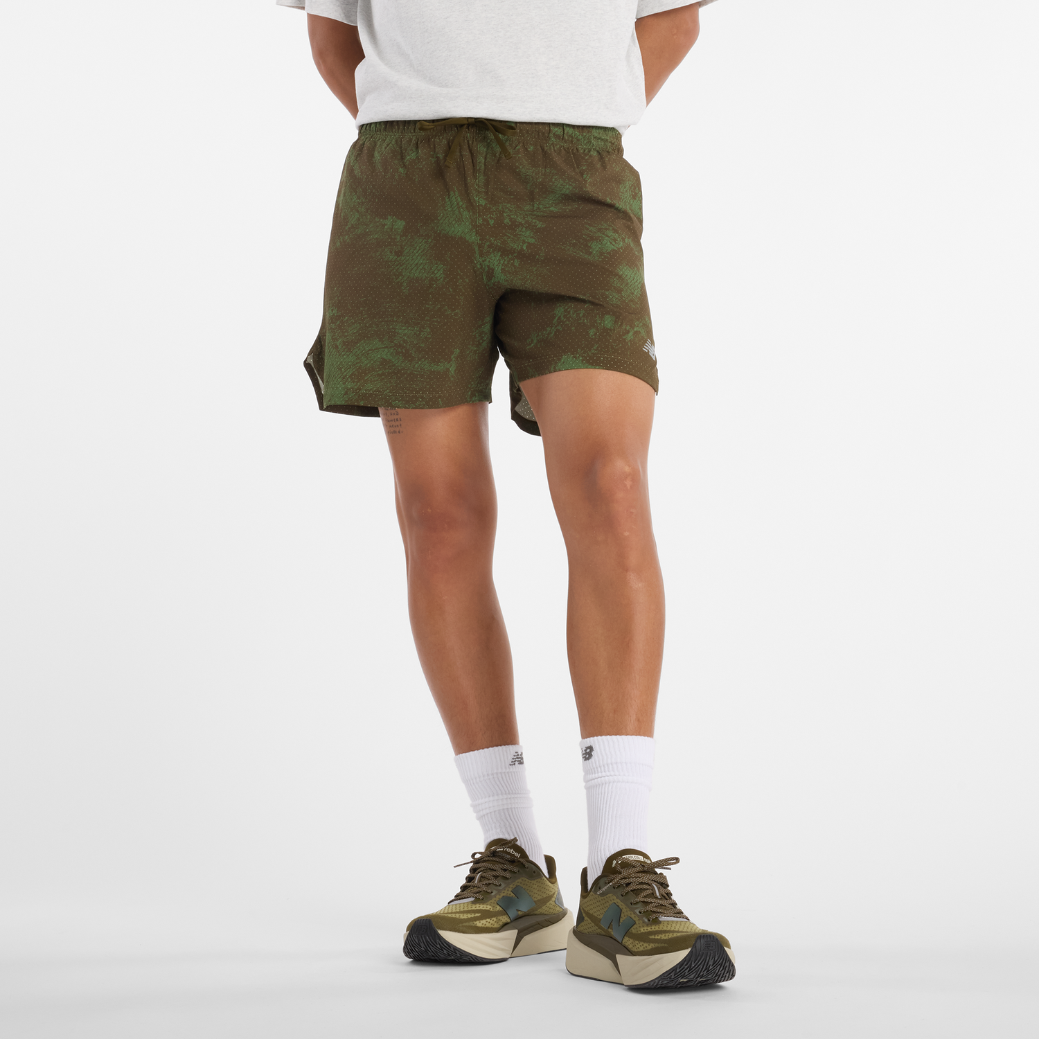 Shorts New Balance Patterned Performance Shorts Grøn | NBMS43285WDL, 0