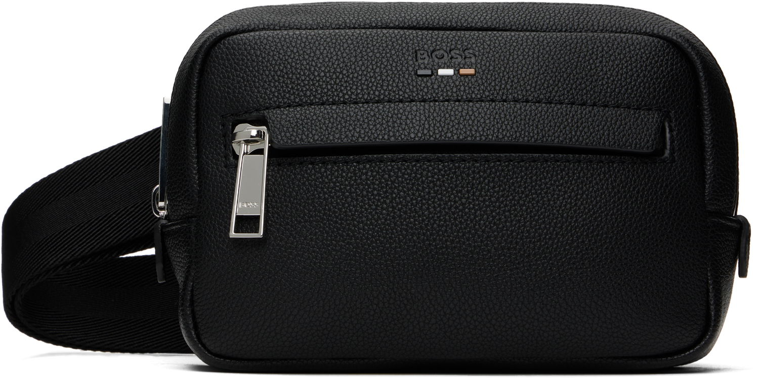 Taljetaske BOSS BOSS Pebble-Grained Faux-Leather Belt Bag Sort | 50548019, 0