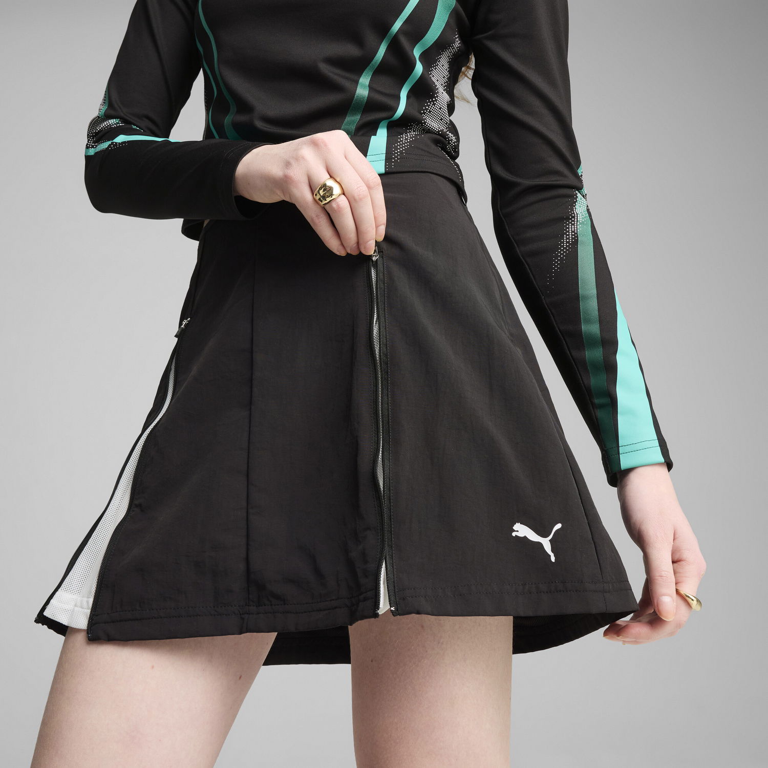 Nederdel Puma DARE TO Detachable Track Skirt Sort | 629830_01, 1