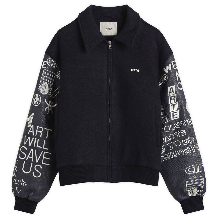 Bomberjakke Arte Antwerp Art Saves College Jacket, Size Large Mørkeblå | AW25-074J-NVY