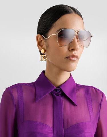 Skjorte Dolce & Gabbana Dolce & Gabbana Chiffon Silk Shirt Lilla | F5T63TFU1ATF0571, 3