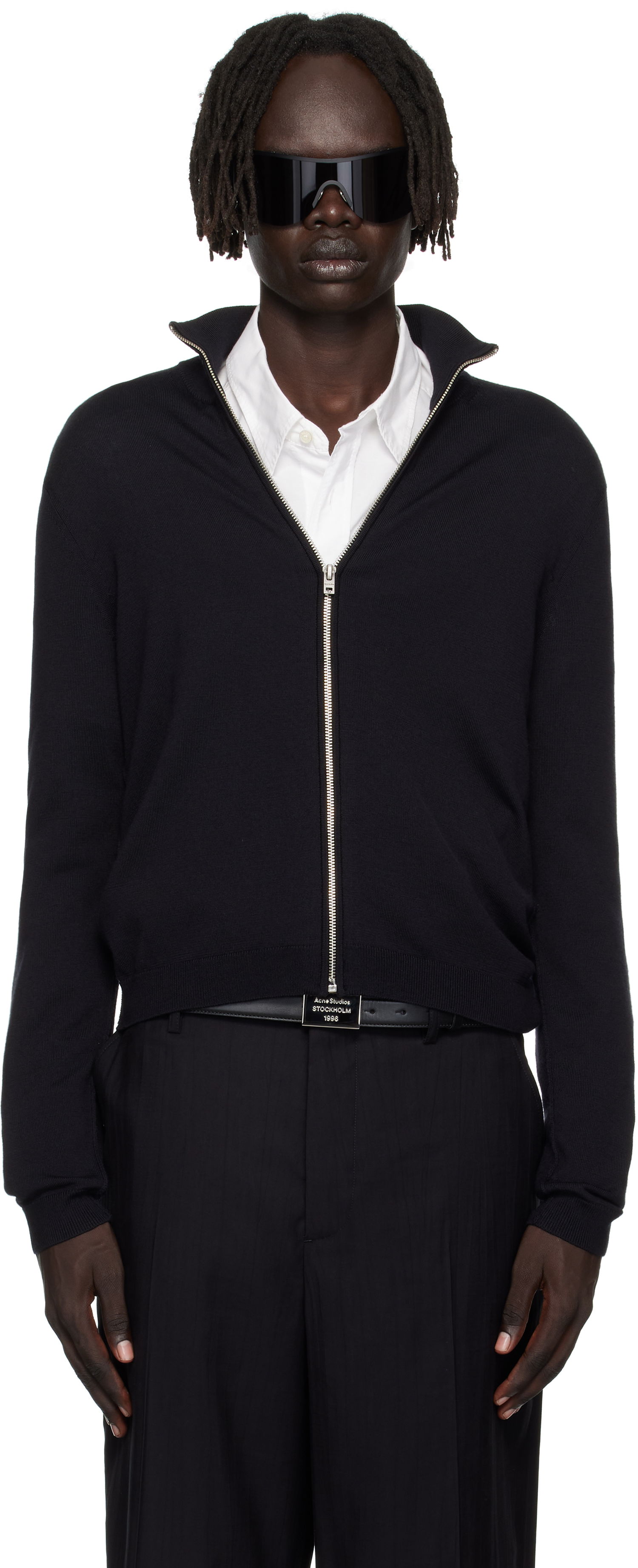 Sweater Acne Studios Zip Up Cardigan Sort | B60365-, 0