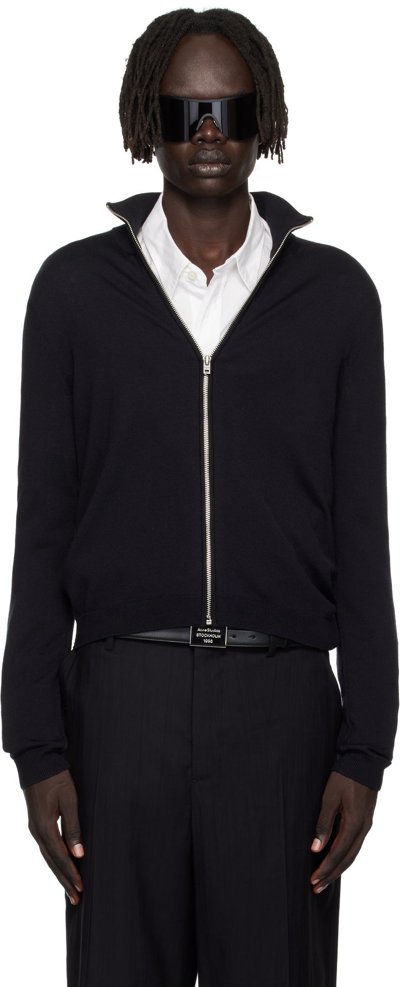 Sweater Acne Studios Zip Up Cardigan Sort | B60365-