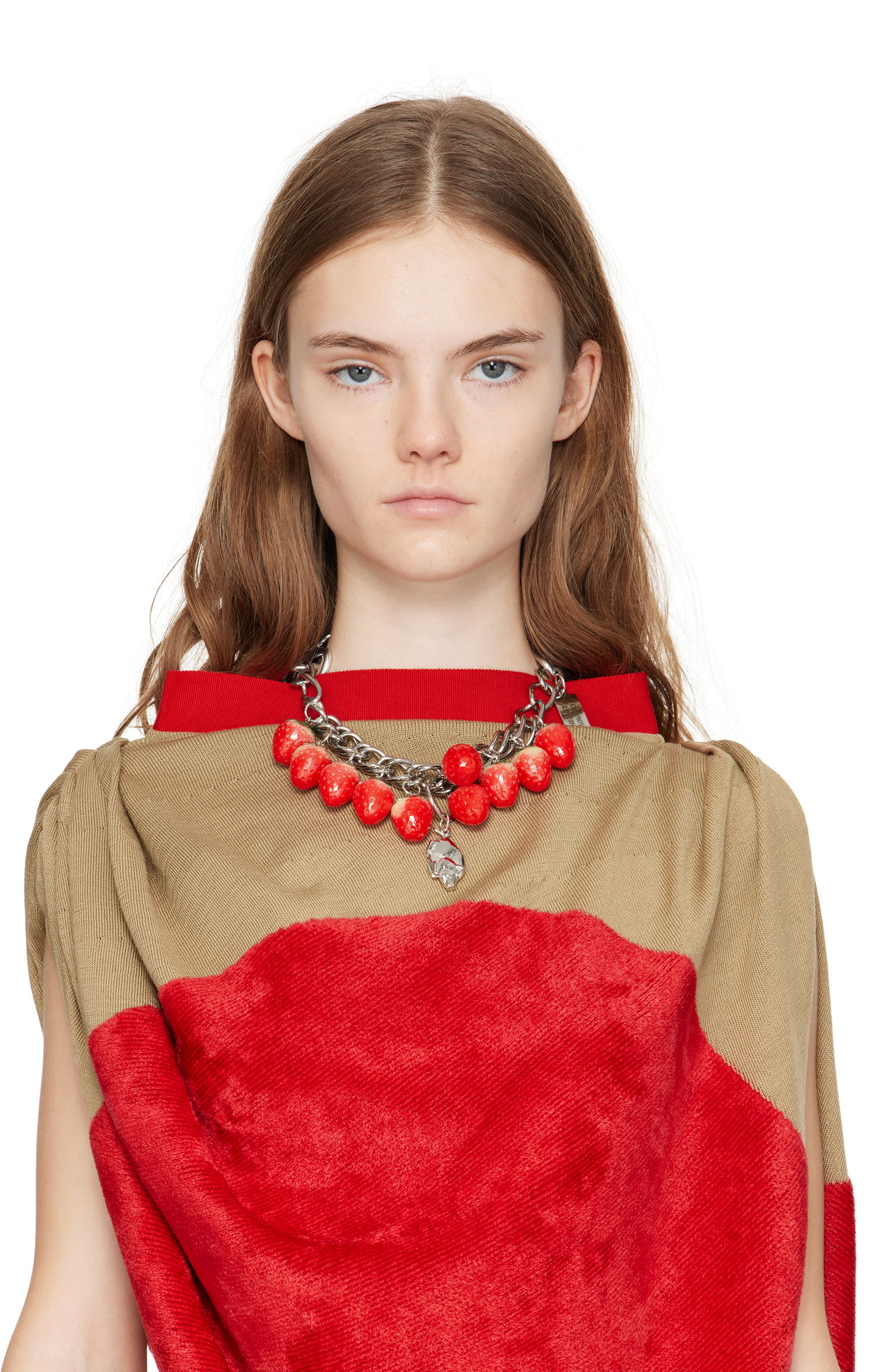 Halskæde Chopova Lowena Chopova Lowena Strawberry Piggy Chain Necklace Rød | 6598, 1