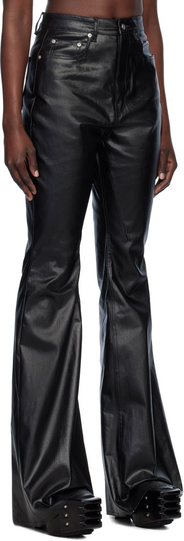 Jeans Rick Owens Rick Owens Hollywood Bolan Bootcut Coated Jeans Sort | RP01E7329 SCT, 1