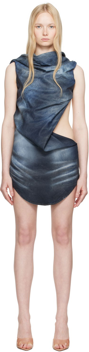 Kjole Diesel Diesel De-Brey-Fsg Draped Denim Minidress Blå | A18168 068RR, 0