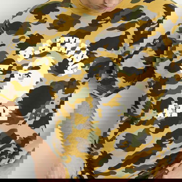 T-shirt BAPE Bathing Ape 1st Camo College Tee, Size Large Gul | 001CSL301010M-YEL, 5