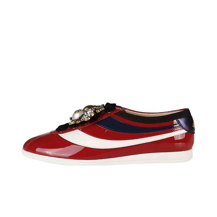 Sneakers og sko Gucci Falacer Patent Leather Sneaker Red Vernice Crystal (Women's) Rød | 493692 BS7Y0 6473