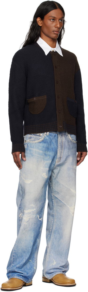 Sweater Dime Dime Wave Knit Cardigan Mørkeblå | DIME2SP253NVY, 3