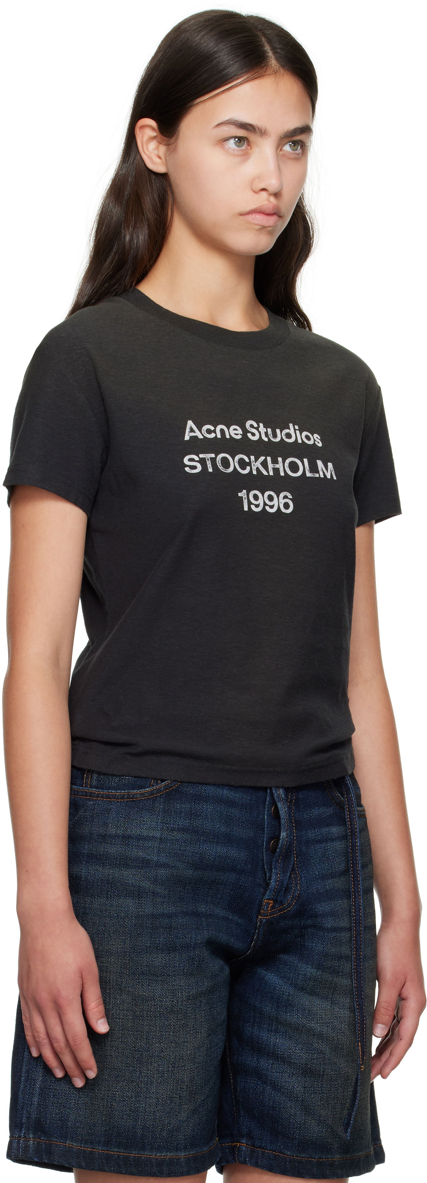 T-shirt Acne Studios Acne Studios Logo T-Shirt Sort | CL0395-, 1