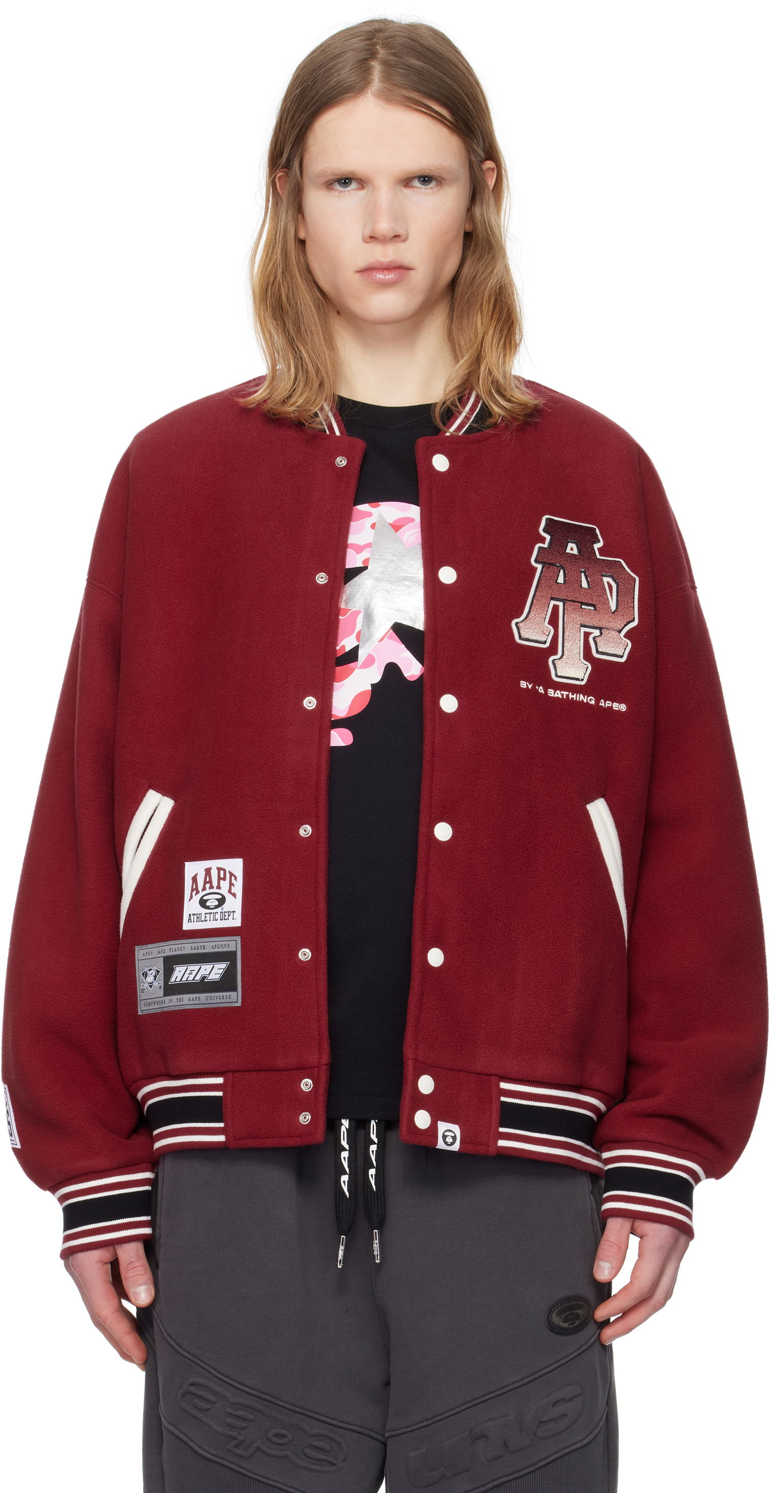 Bomberjakke AAPE by A Bathing Ape AAPE By A Bathing Ape Main Bomber Jacket Rød | AAPSWMB351XXNBDX, 0