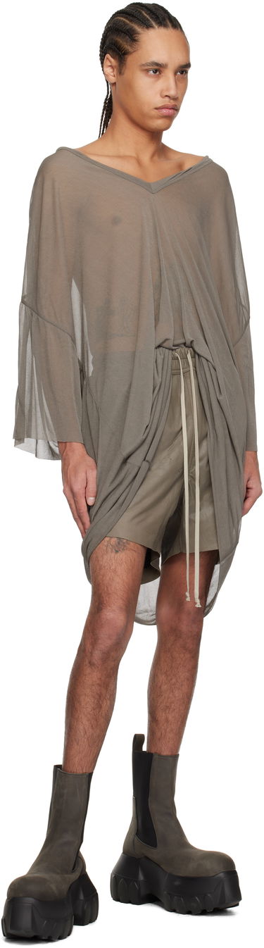 T-shirt Rick Owens Rick Owens Hollywood Tommy V-Neck T-Shirt Grå | RR01E5279 JCR, 4