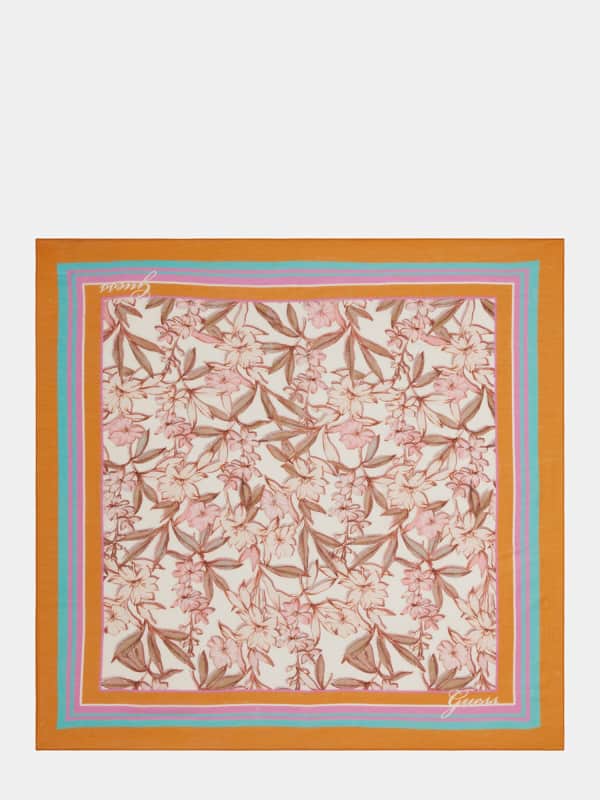Tørklæde GUESS Floral Print Scarf Brun | W4YZ06WEA30, 0