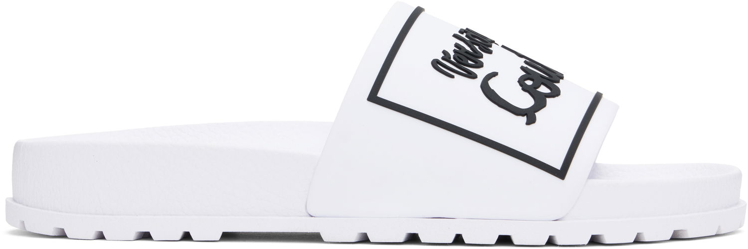 Sneakers og sko Versace Versace Jeans Couture Logo Shelly Pool Slides Hvid | E78VA3SQ2_E71352, 0