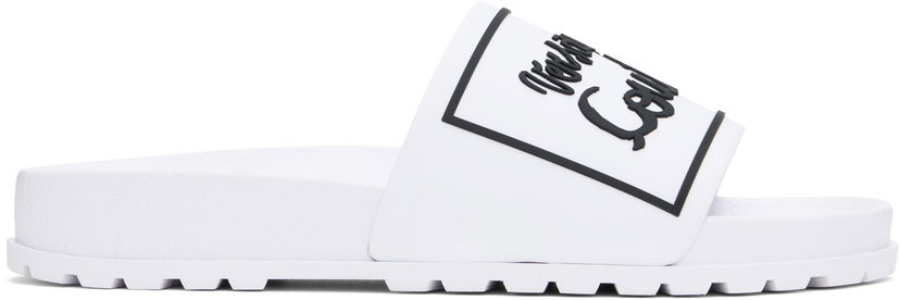 Sneakers og sko Versace Versace Jeans Couture Logo Shelly Pool Slides Hvid | E78VA3SQ2_E71352