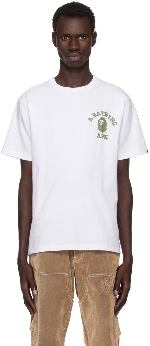 T-shirt BAPE 1st Camo College T-shirt Hvid | 001TEK801015M