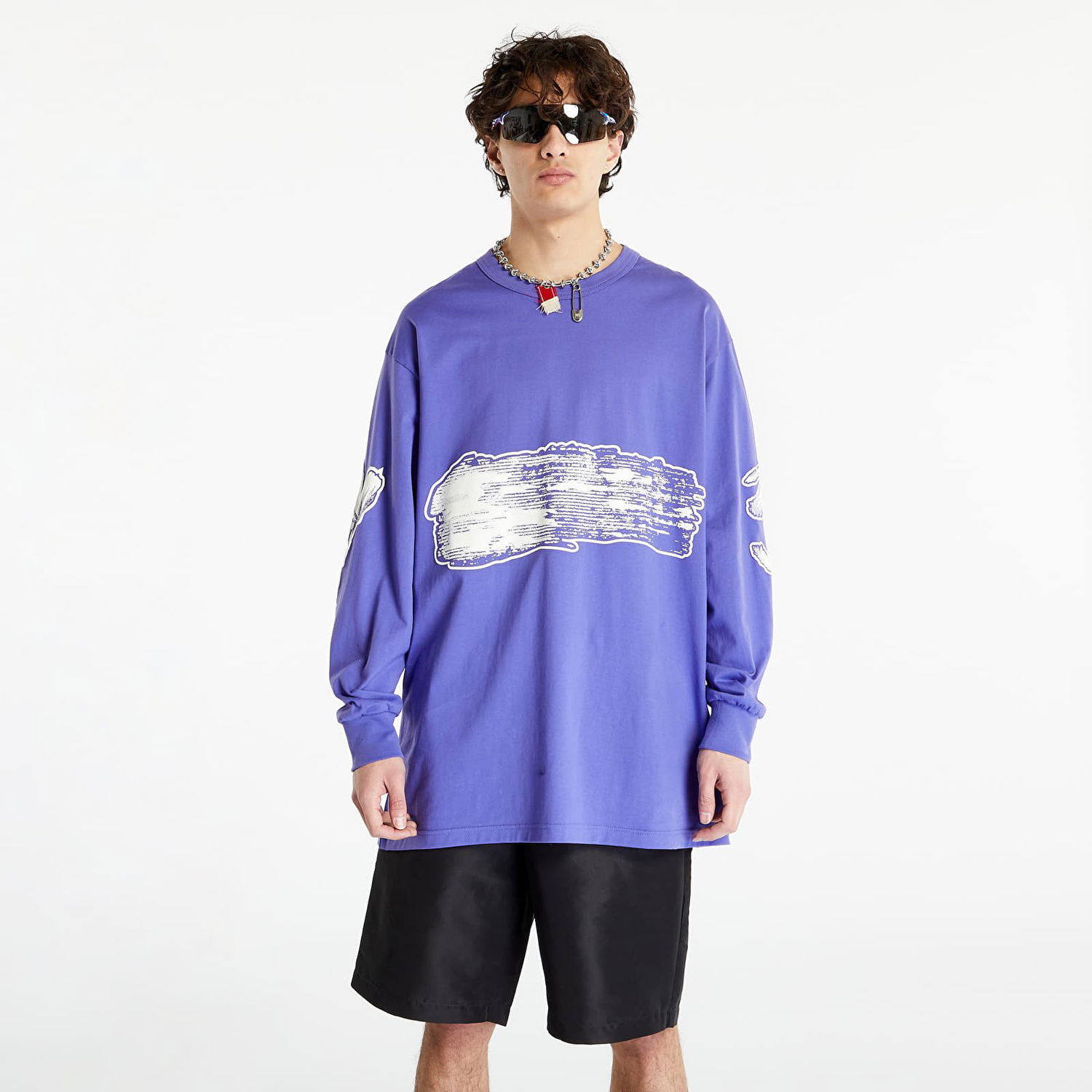 T-shirt Y-3 Graphic Logo Long Sleeve Tee Lilla | IA3113, 1