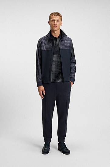 Polo skjorte BOSS Regular Fit Checked Pima Cotton Polo Shirt Sort | 50544478, 1