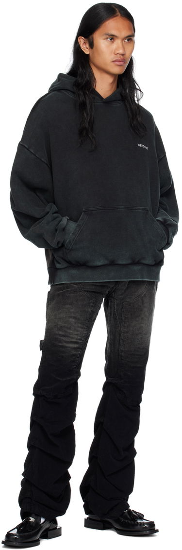 Sweatshirt We11done Raw Edge Hoodie by Sort | WD-TH2-24-809-U-BK, 3