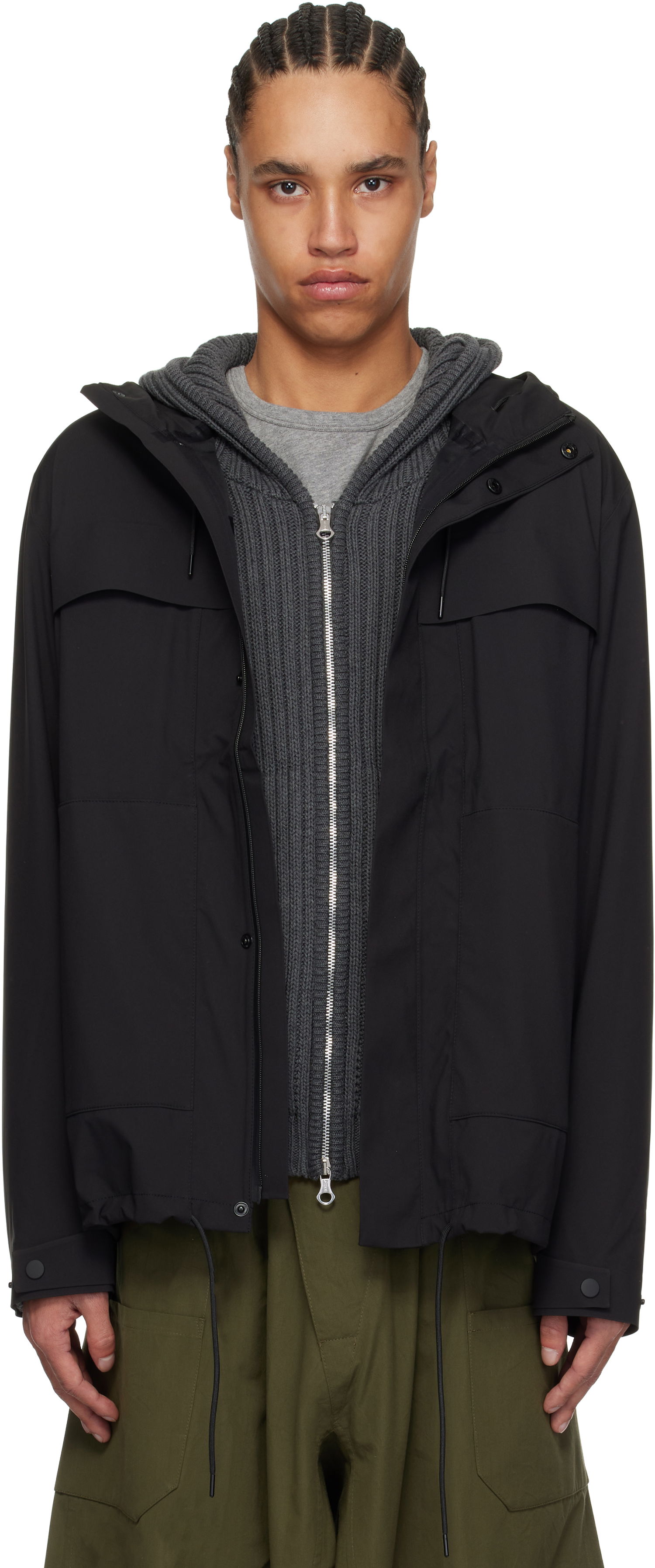 Vindjakke Rains Suva Hardshell Cargo Rain Jacket Sort | 12400, 0