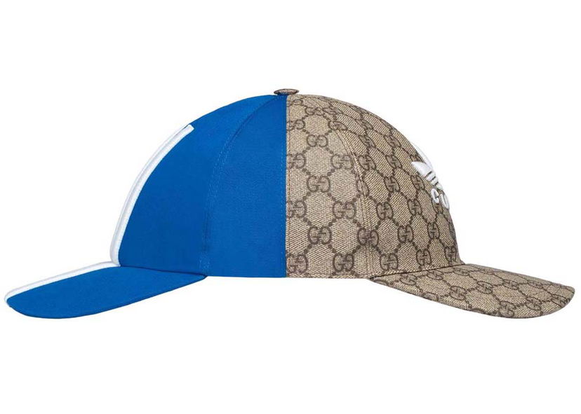 Kasket Gucci adidas x Double Sided Baseball Cap Blue/Beige Flerfarvet | 719406 4HAST 9768