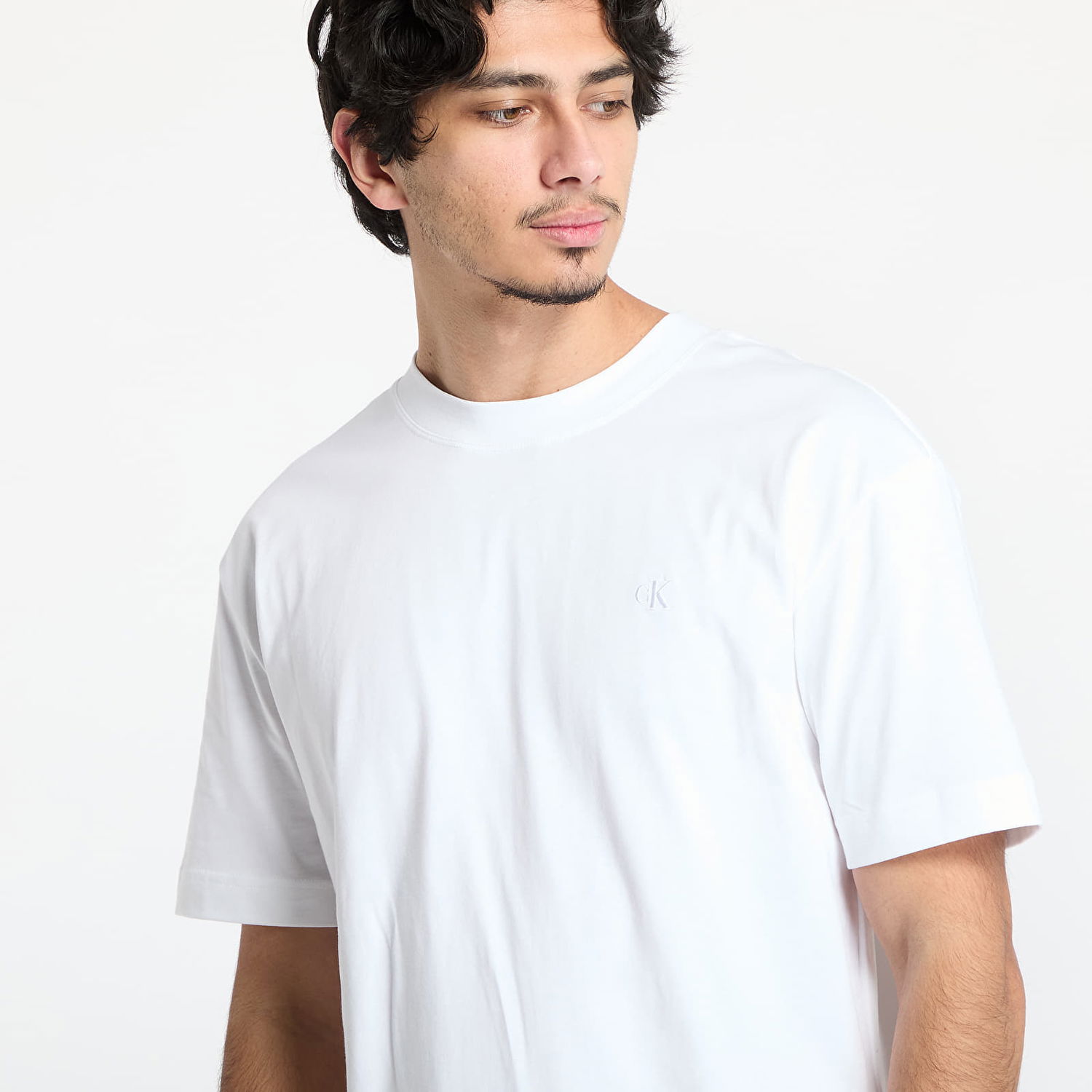 T-shirt CALVIN KLEIN Calvin Klein Jeans Soft Layered Monogram T-Shirt Hvid | J30J327089 YAF, 1