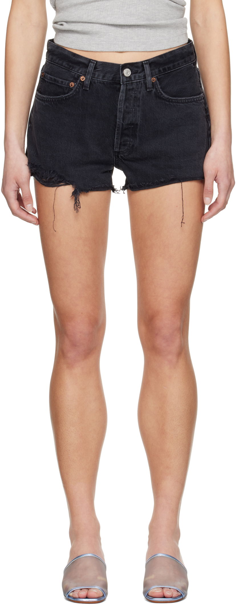 Shorts AGOLDE AGOLDE Parker Vintage Cut Off Denim Shorts Sort | A026D-1157