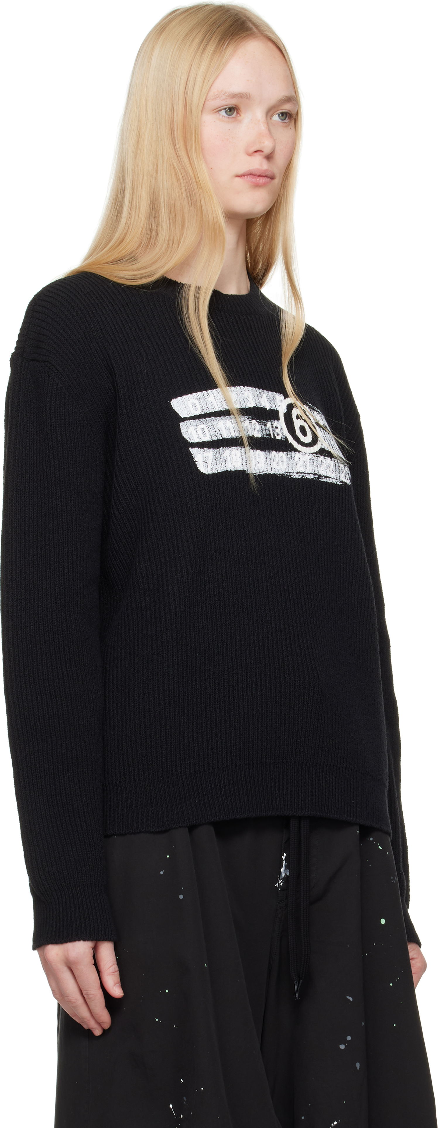 Sweater Maison Margiela MM6 Maison Margiela Numeric Knit Sweater Sort | SH2HL0022 M13124, 1