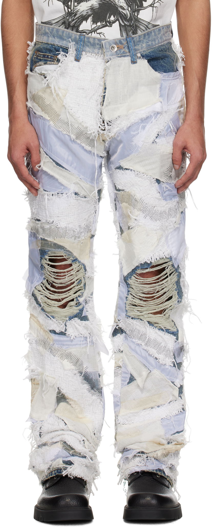 Jeans Who Decides War Who Decides War Beach Sand Patchwork Jeans Blå | 1120660001SS25