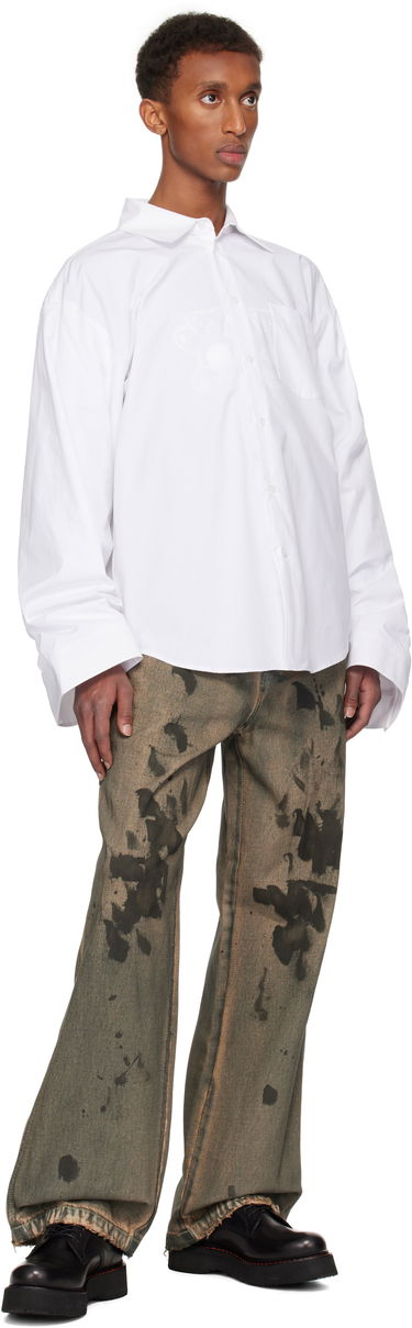 Skjorte We11done We11done Twisted Sleeve Button-Up Shirt Hvid | WD-SH3-24-110-U-WH, 3