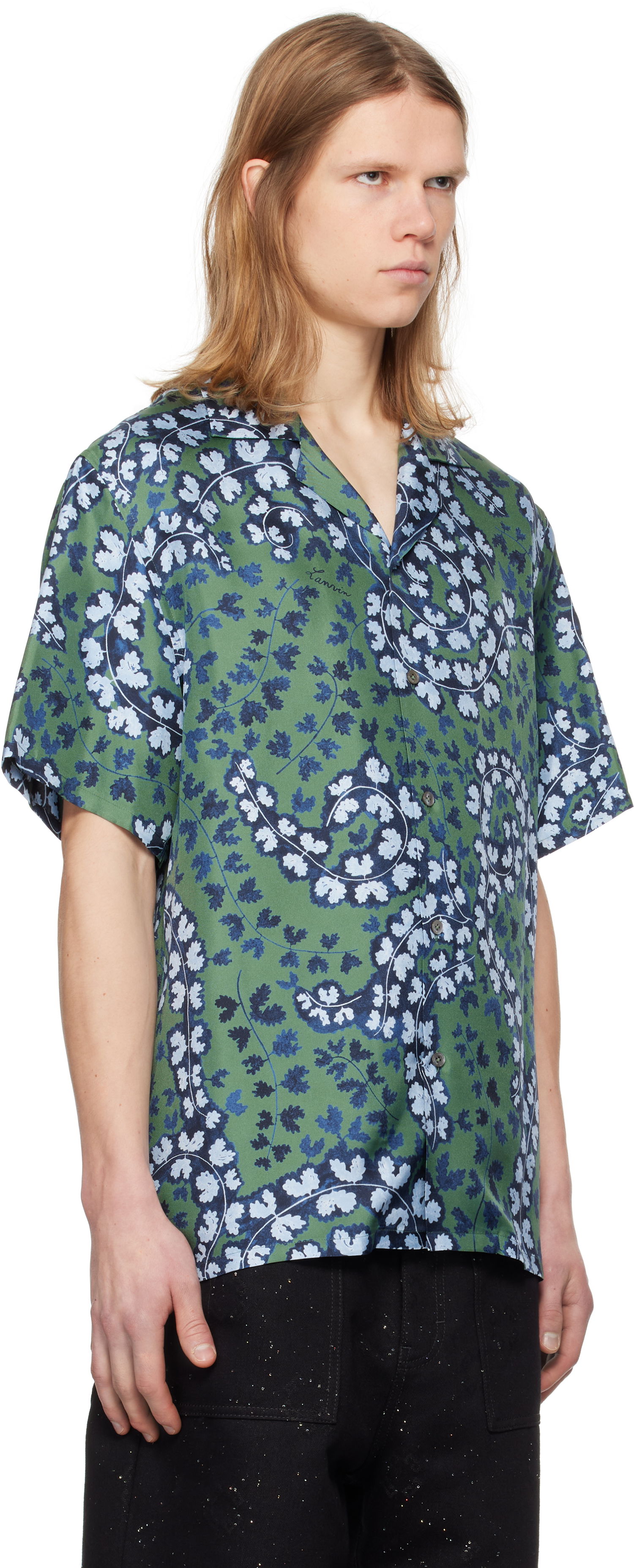 Skjorte LANVIN Lanvin Rateau Print Bowling Shirt Grøn | RM-SI0019-6057-P25, 1