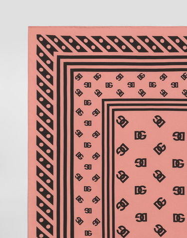 Tørklæde Dolce & Gabbana Dolce & Gabbana Silk Twill Square Scarf with DG Logo Print Lyserød | FN090RGDB7ZH2VAN, 3