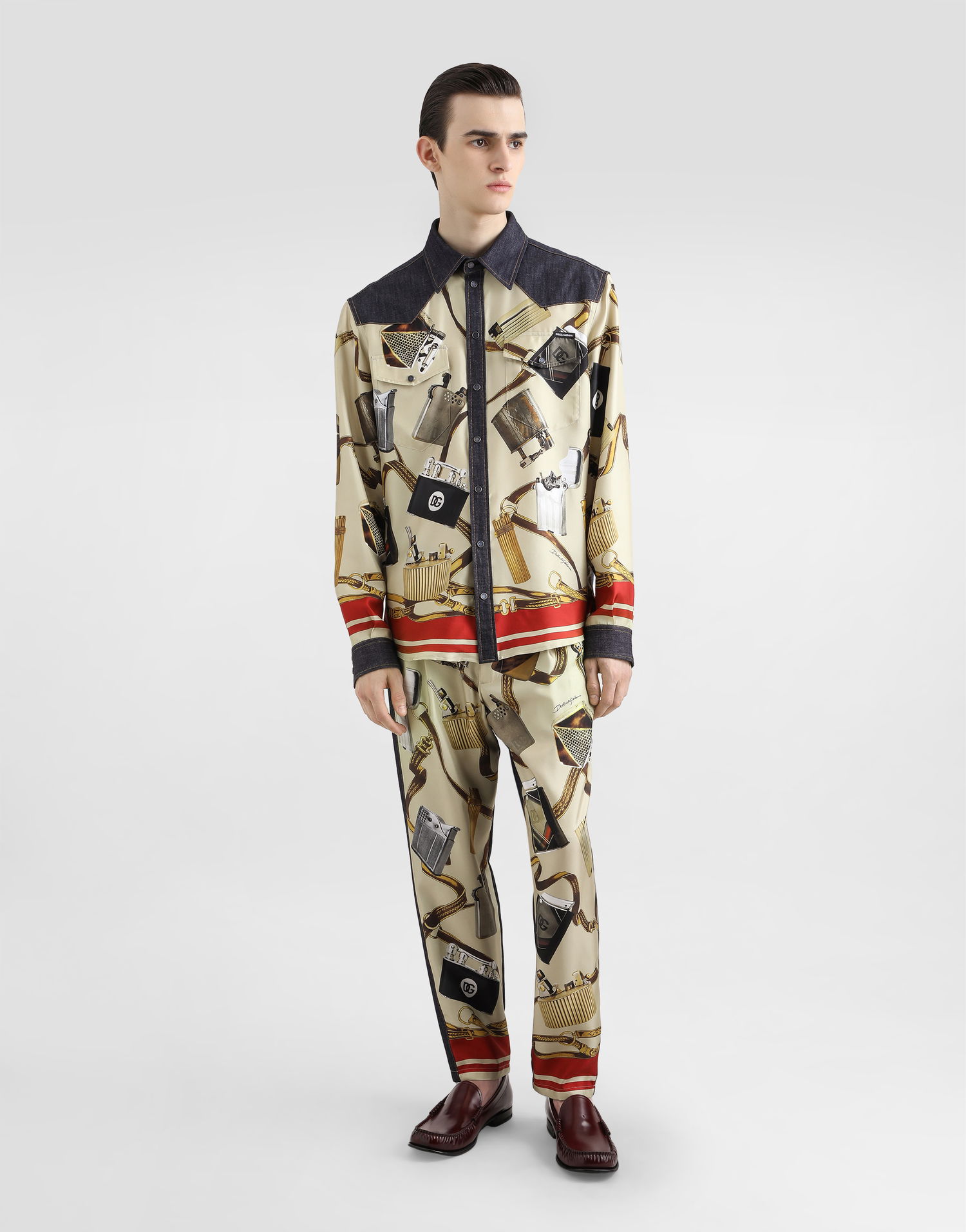 Jeans Dolce & Gabbana Dolce & Gabbana Loose Fit Jeans with Lighter Print Beige | GYK0ADG8MD8S9001, 1