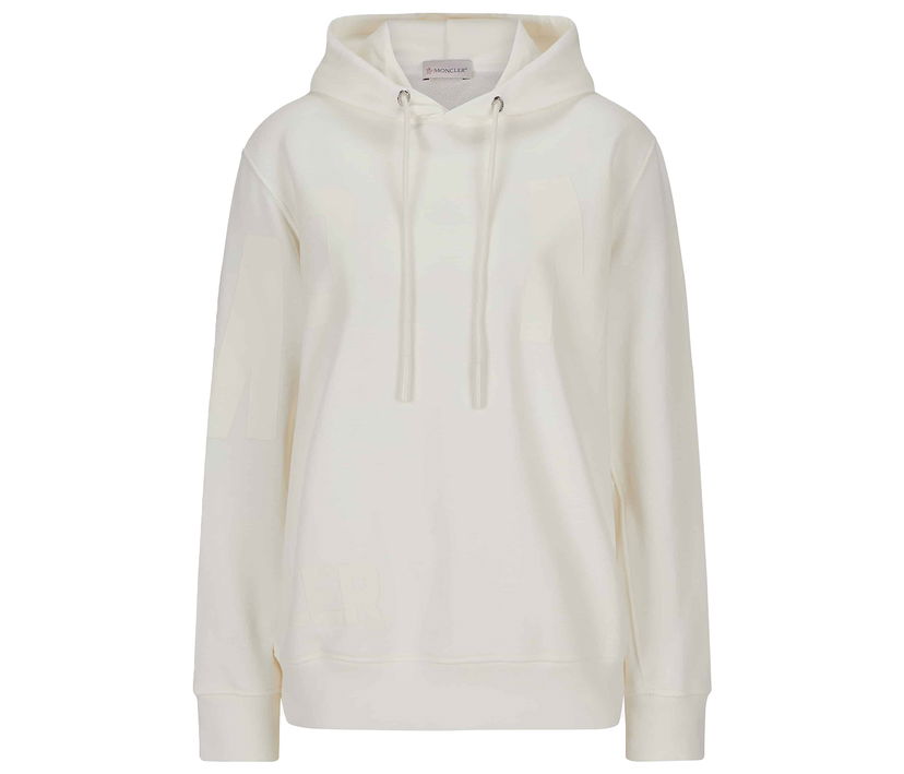 Sweatshirt Moncler Logo Hoodie Hvid | 8G00038 809LC