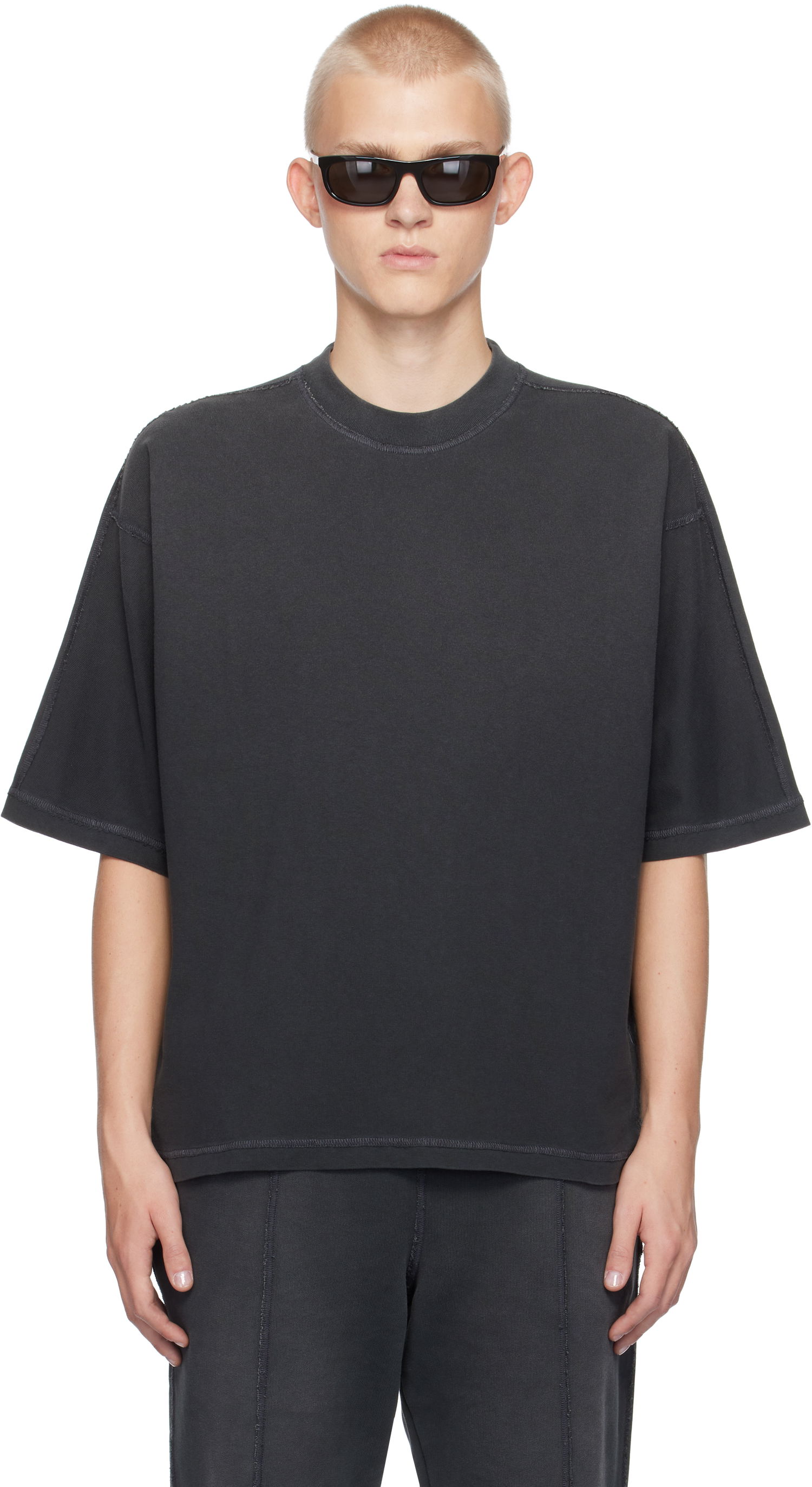 T-shirt Represent Clo Represent Black Stepped Hem T-shirt Sort | MLM4206, 0