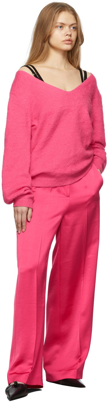 Sweater Helmut Lang Helmut Lang Brushed Cloud V-Neck Sweater Lyserød | L09HW713, 3