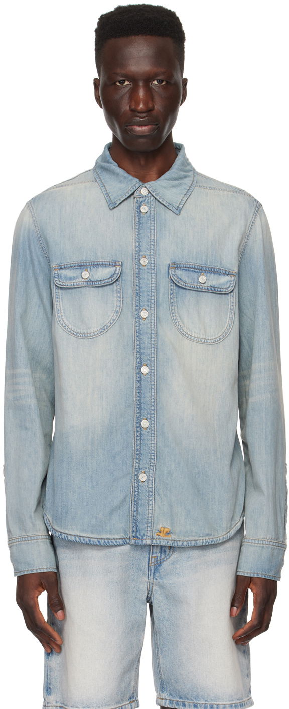 Skjorte Courrèges Denim Shirt Blå | 124DCH015CO0102