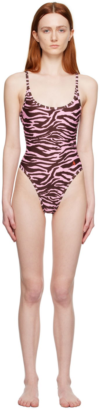 Badetøj The Attico The Attico Zebra One-Piece Swimsuit Lyserød | 233WBB63 PA14