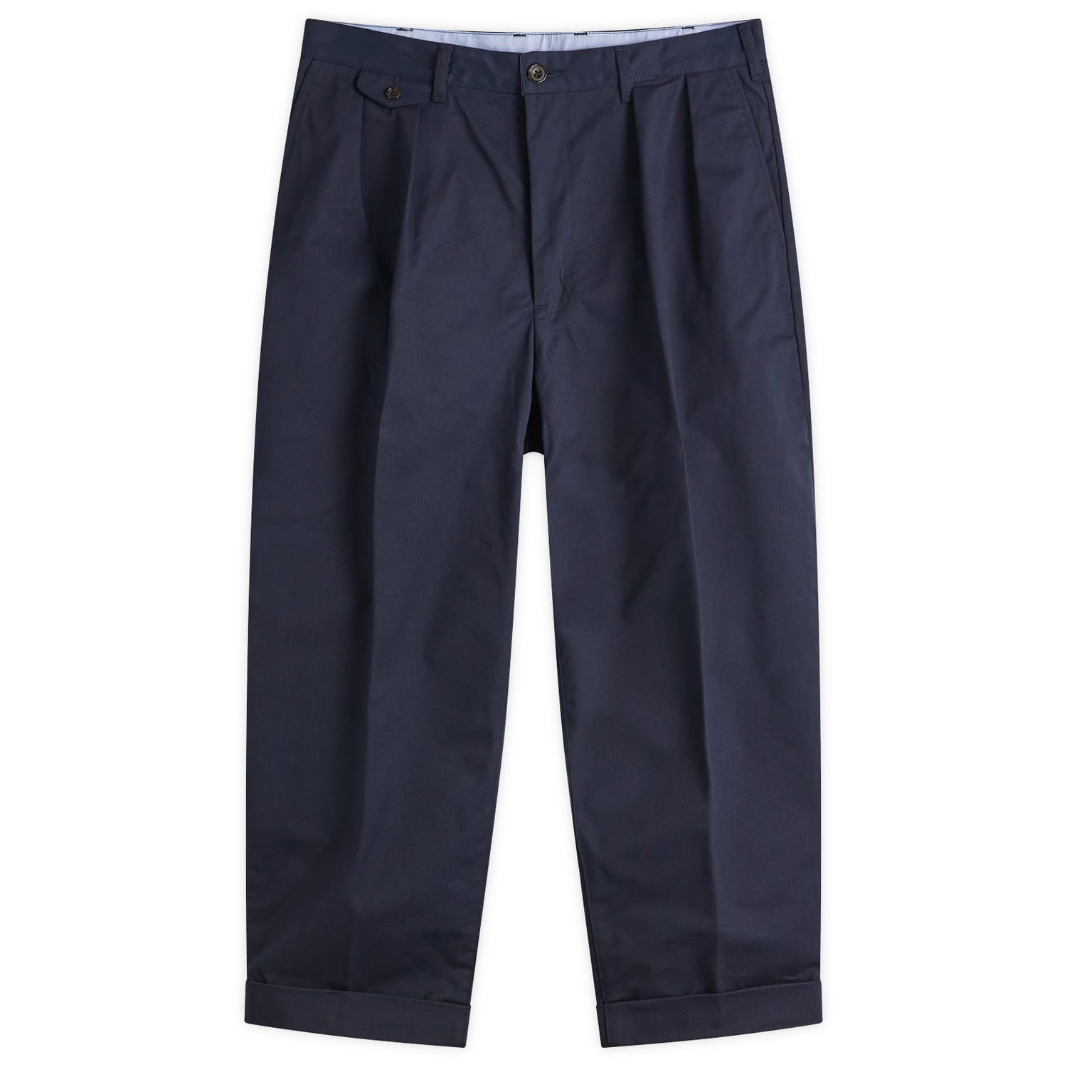 Bukser BEAMS Beams Plus 2 Pleat Chino Trousers, Size Small Mørkeblå | 3823-0097-874-79, 0
