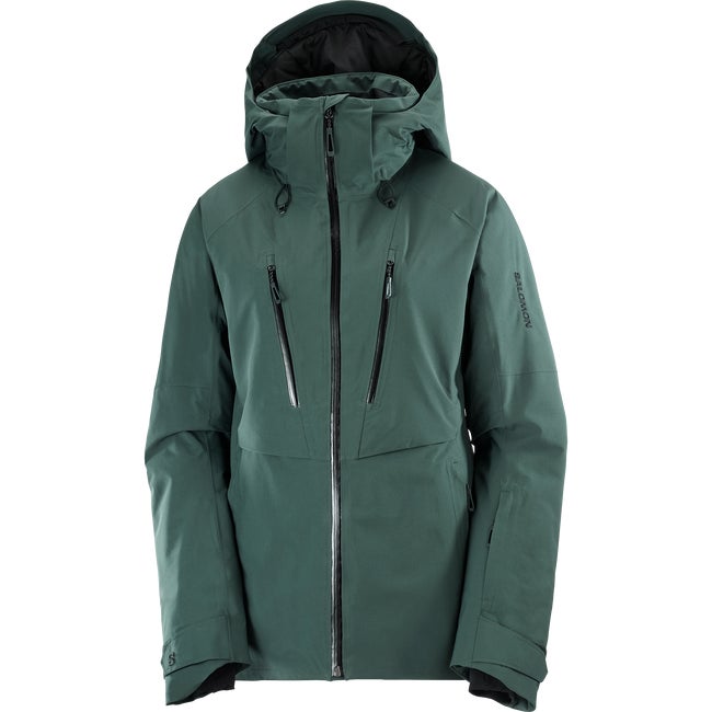 Jakke Salomon Hooded Ski Jacket Brilliant Grøn | LC2635900, 1