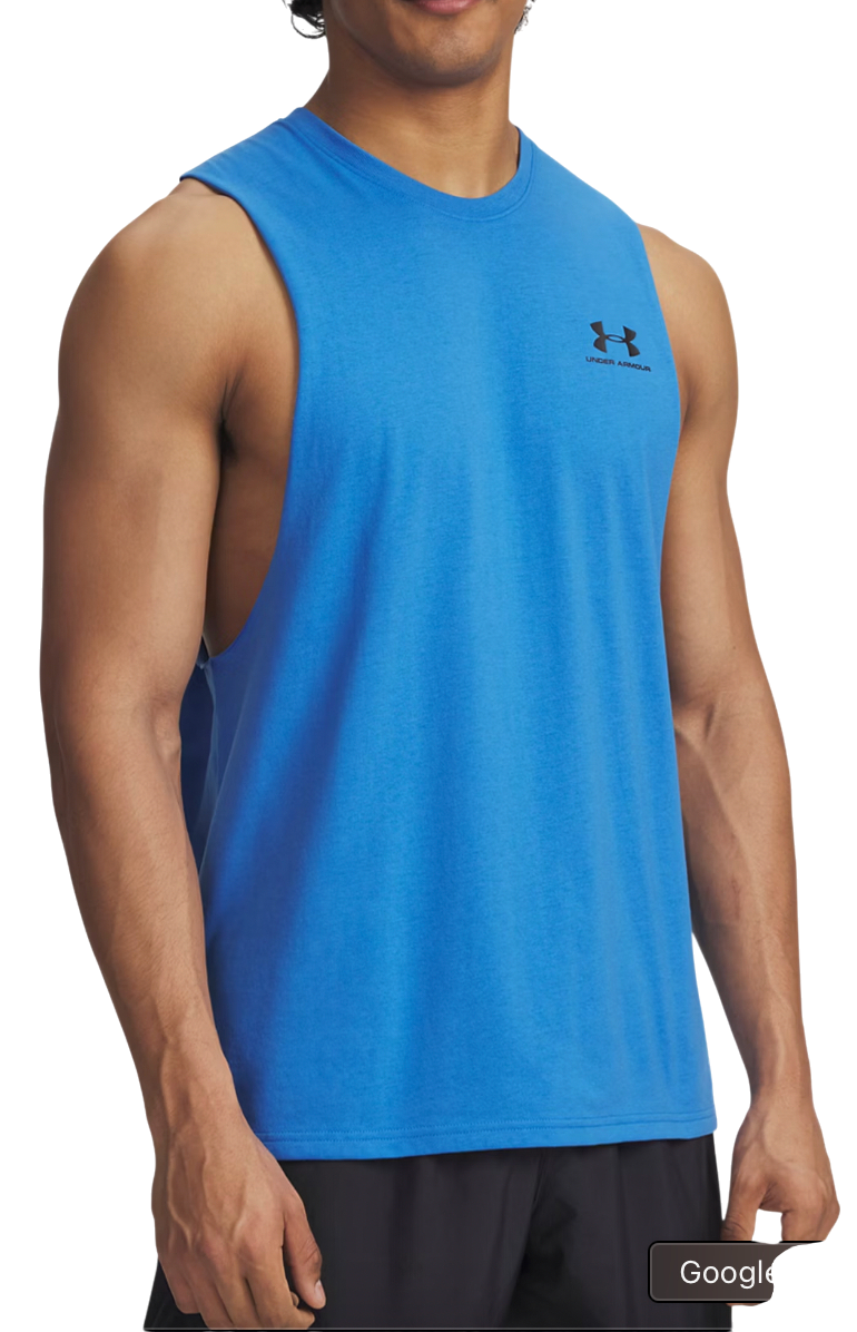 Tanktop Under Armour Left Chest Cut Off Tank Blå | 1329286-402
