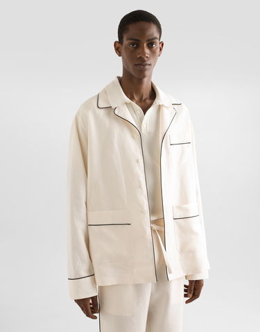 Pyjamas Dolce & Gabbana Dolce & Gabbana Pajama Jacket with Piping Hvid | G2UZ3TFU4MCW0001, 3