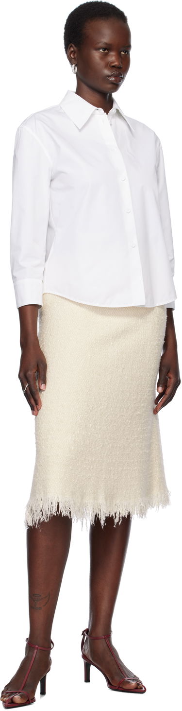 Skjorte Jil Sander Cropped Button-Up Shirt Hvid | J02DL0205_J45002, 3