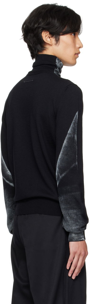 Sweater Maison Margiela MM6 Maison Margiela Folded Print Turtleneck Sweater Sort | SH0HA0005 M13129, 2