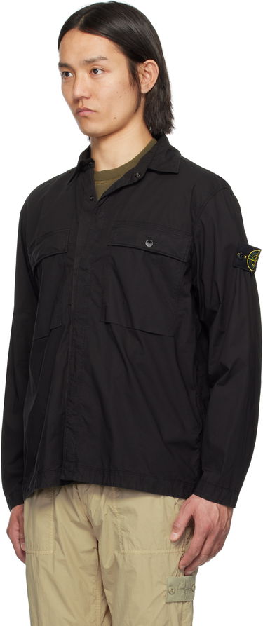 Skjorte Stone Island Stone Island Stretch Cotton Shirt Sort | K1S15 1200015 S0003, 3