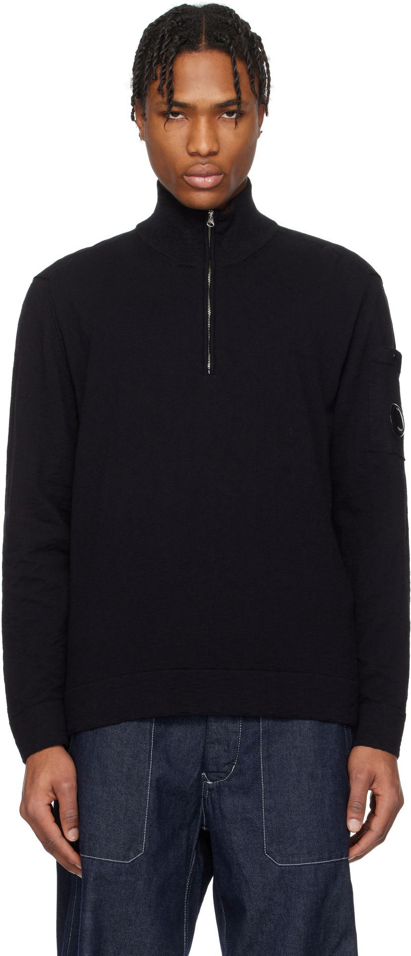 Sweater C.P. Company C.P. Company Half Zip Knit Sweater Sort | 18CMKN304A-110373A