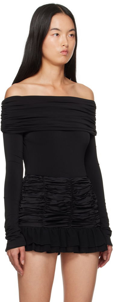 Krop GUIZIO Guizio Lola Off-the-Shoulder Bodysuit Sort | F24D01K012, 1