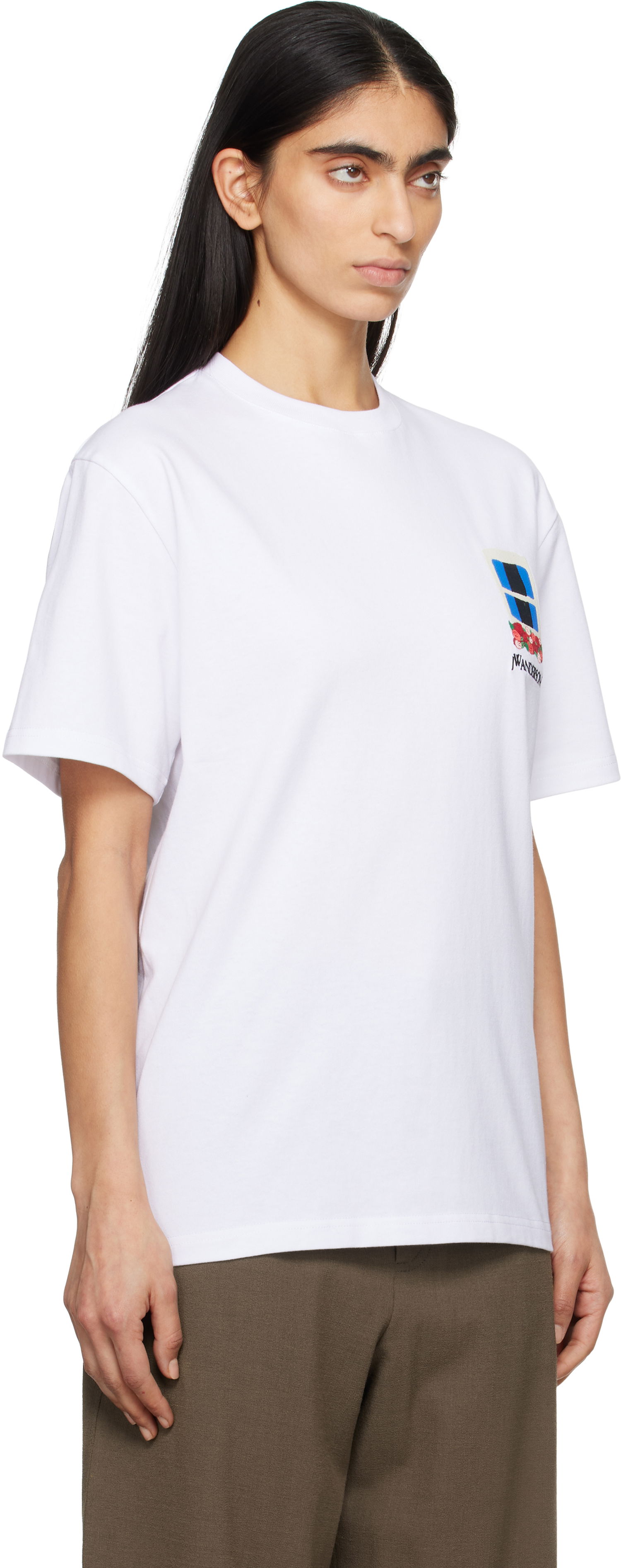 T-shirt JW Anderson JW Anderson Window Embroidered T-Shirt Hvid | JT0283-PG1510, 1