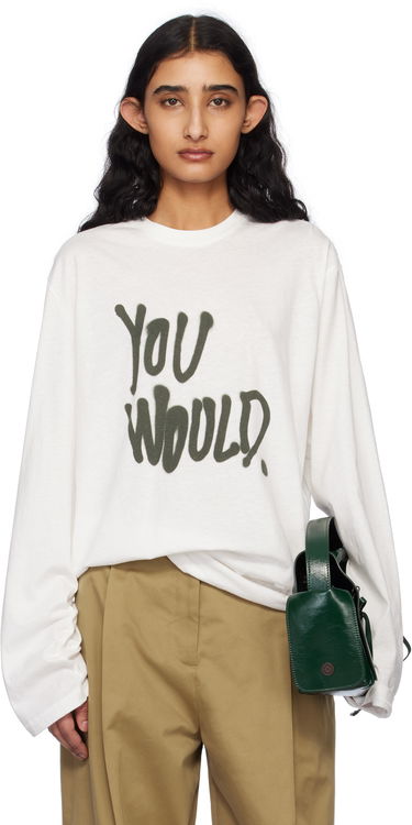 T-shirt Acne Studios Acne Studios Long Sleeve 'You Would' T-Shirt Hvid | CL0341-, 0